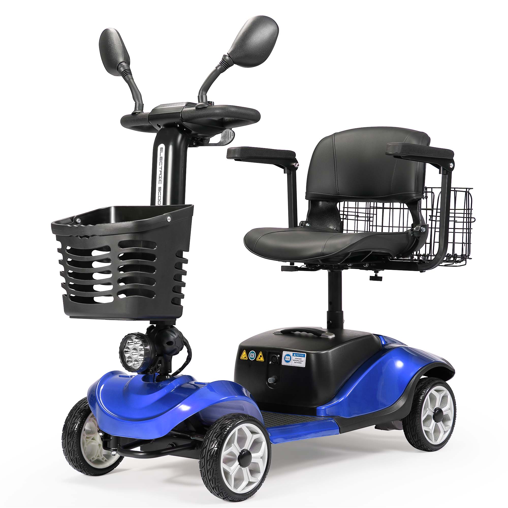 MORREAN Upgrade 4 Wheels Mobility Scooter for Seniors, Foldable Electric Powered Mobility Wheelchair for Adult, 275lbs, Blue