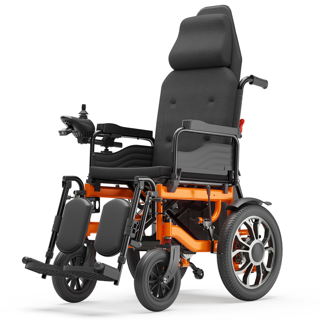 Morrean Reclining Electric Wheelchair, Foldable Motorized Wheelchair for Adults Seniors, 20 Miles Range,500W Motors