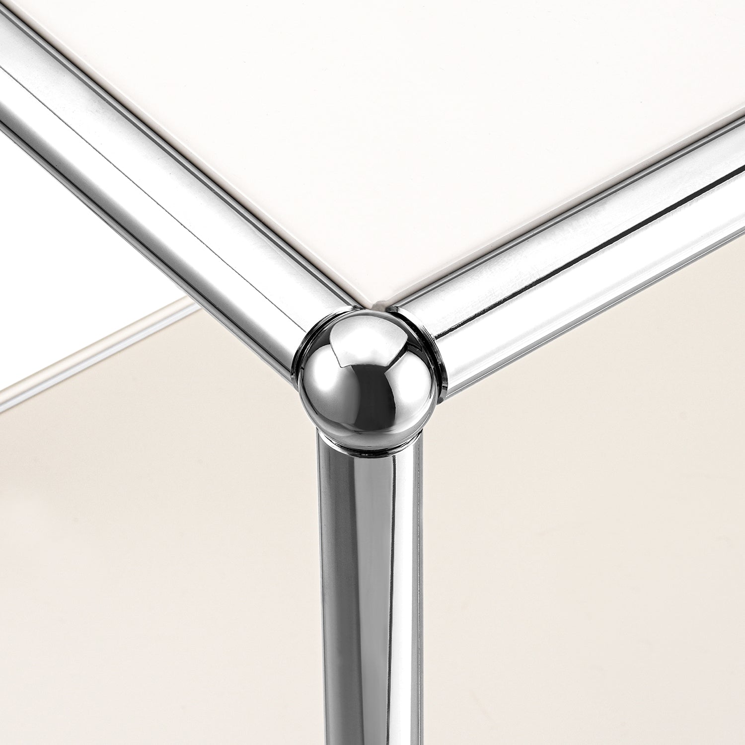 Cottinch 2-Tier Accent Cabinet,Metal Storage Cabinets with 2 Doors,Open Shelf,Freestanding Organizer for Living Room,White