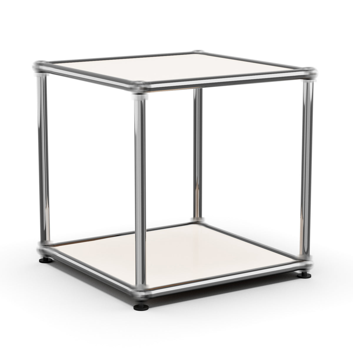Raffle Pinker Freestanding Storage Cabinets 2-Layer Metal Cabinets with 2 Doors and Shelves for Garage,Living Room,White