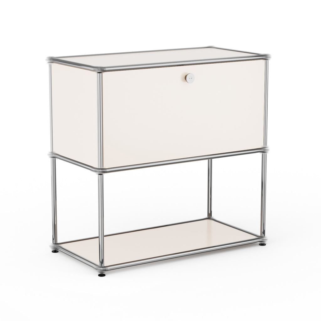 Raffle Pinker Freestanding Storage Cabinets 2-Layer Metal Cabinets with 2 Doors and Shelves for Garage,Living Room,White