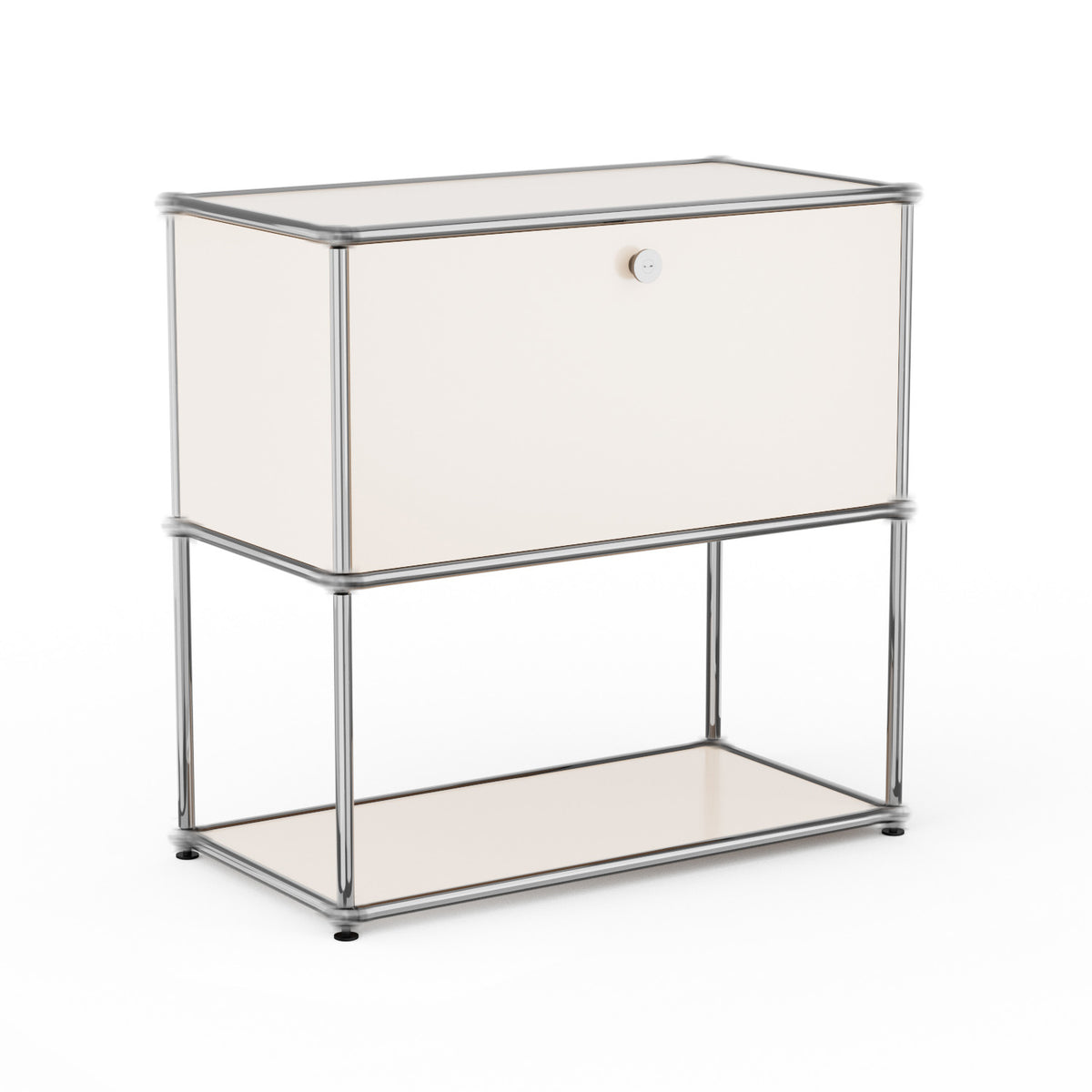 Raffle Pinker Freestanding Storage Cabinets 2-Layer Metal Cabinets with 2 Doors and Shelves for Garage,Living Room,White