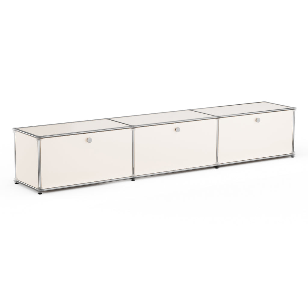 Raffle Pinker Freestanding Storage Cabinets 2-Layer Metal Cabinets with 2 Doors and Shelves for Garage,Living Room,White