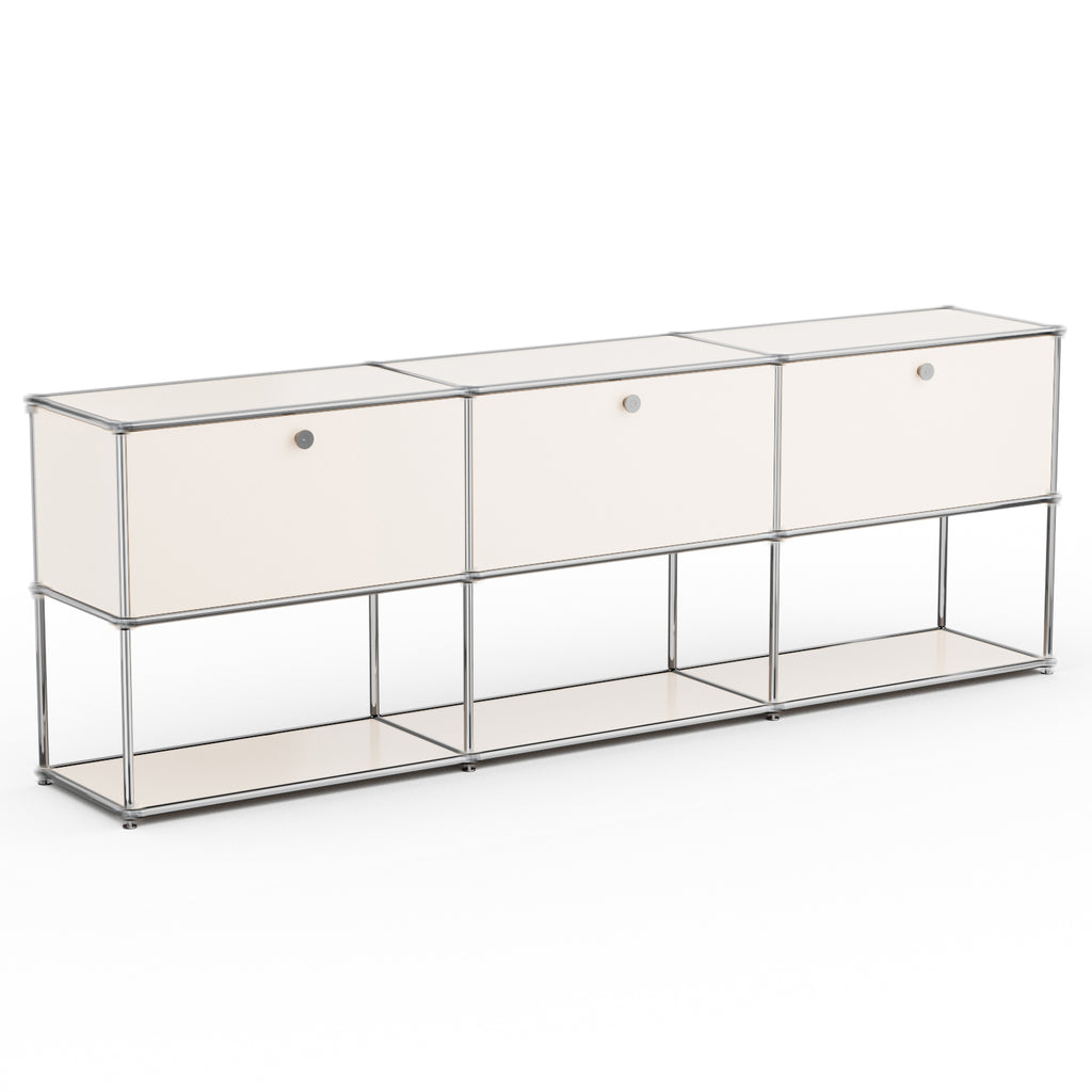 Raffle Pinker Freestanding Storage Cabinets 2-Layer Metal Cabinets with 2 Doors and Shelves for Garage,Living Room,White