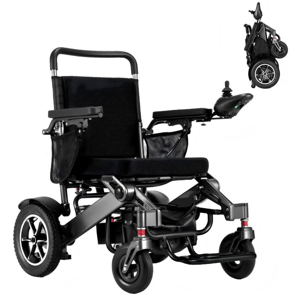 VERPAL Electric Wheelchair for Adult 300 lbs,Lightweight Foldable Motorized Wheelchairs,500W Motors,25 Miles Range,All Terrain,Black Silver