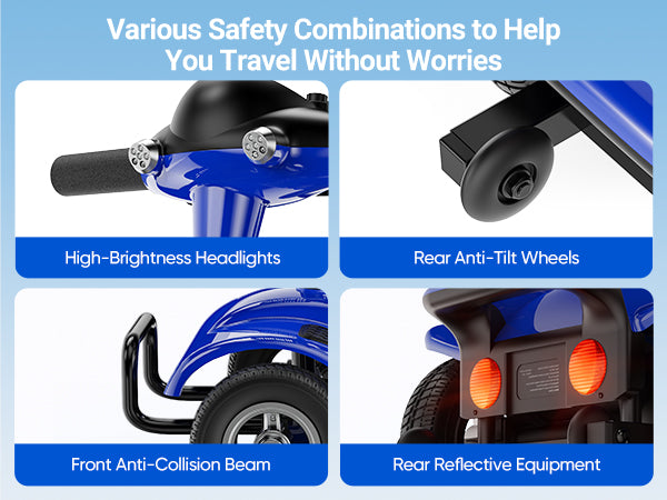 Verpal Upgrade 4 Wheels Mobility Scooter for Seniors, Foldable Electric Powered Mobility Wheelchair for Adult, 350lbs