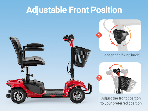 Morrean 4 Wheels Mobility Scooter, Electric Powered Wheelchair Device for Travel, Best Gift for Elderly