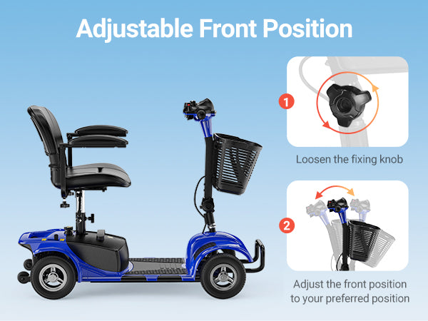 Verpal Upgrade 4 Wheels Mobility Scooter for Seniors, Foldable Electric Powered Mobility Wheelchair for Adult, 350lbs