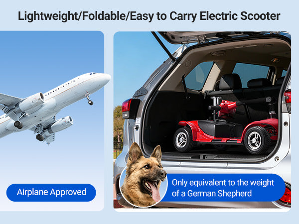 Morrean 4 Wheels Mobility Scooter, Electric Powered Wheelchair Device for Travel, Best Gift for Elderly