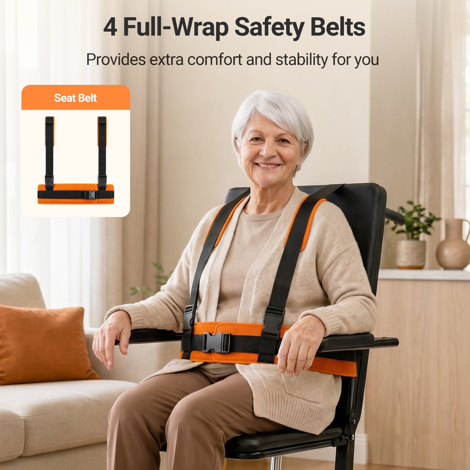 VERPAL Electric Patient Lift Transfer Chair for Elderly Falls, Floor Lift Chair with T-stabilized Base, Support Up to 440 LBS
