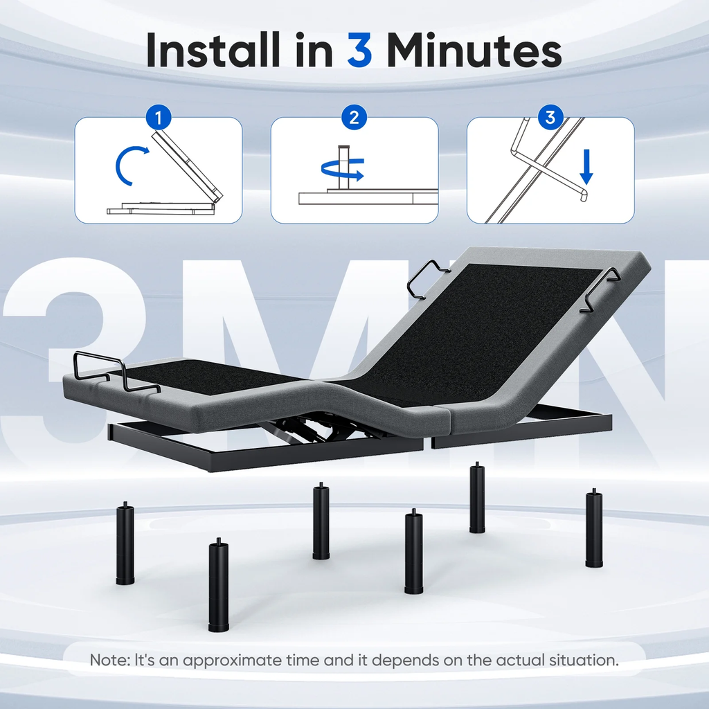 Cottinch Electric Adjustable Bed Frame Twin XL with Massage,2 USB Ports,Remote Control,Head and Foot Incline,1000lb Capacity