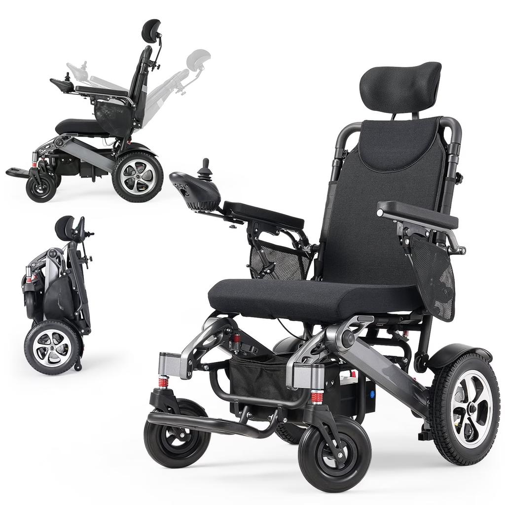 Wefree Reclining Electric Wheelchair 15+ Miles Range,Foldable Motorized Wheelchairs for Adults Seniors,500W Motors,All Terrain Motorized Wheelchair