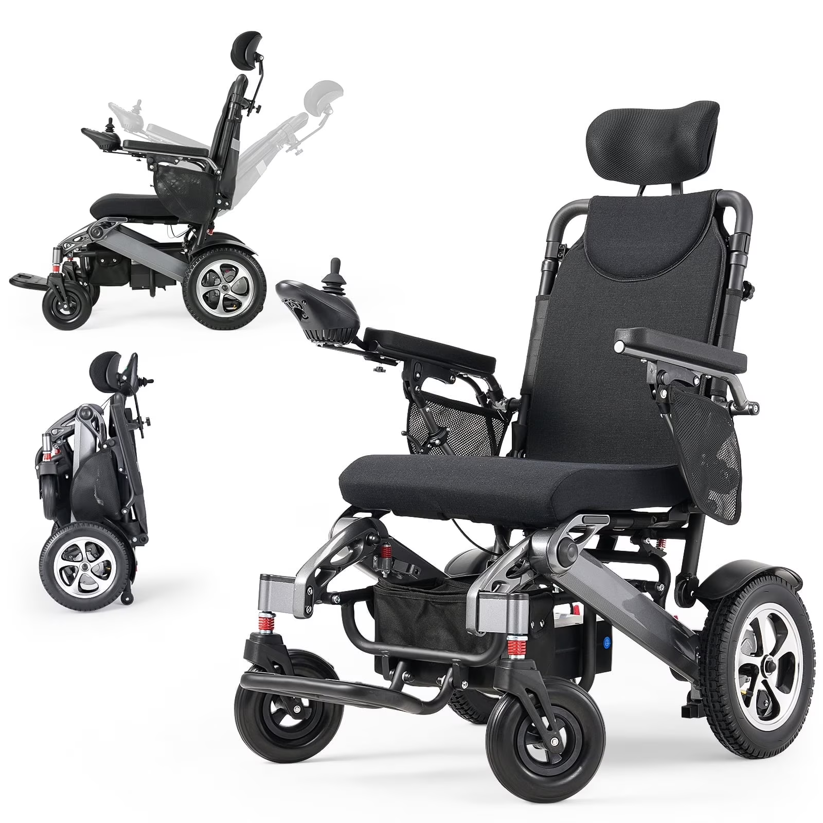 Wefree Reclining Electric Wheelchair 15+ Miles Range,Foldable Motorized Wheelchairs for Adults Seniors,500W Motors,All Terrain Motorized Wheelchair