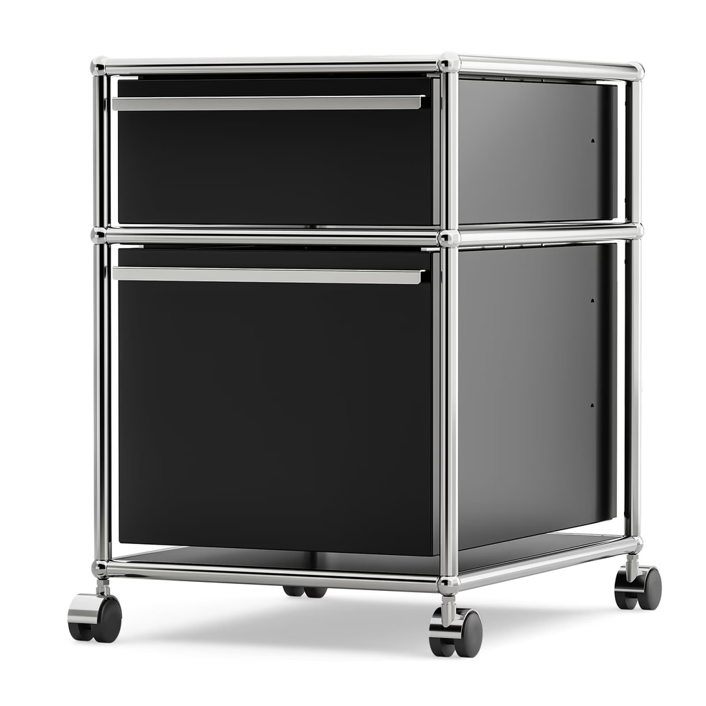 Raffle Pinker Metal Storage Cabinets with 3 Drawers,Rolling Accent Cabinets Storage Organizer for Home Office,Black