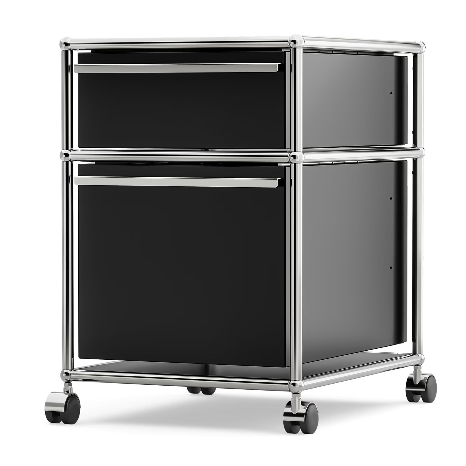 Raffle Pinker Metal Storage Cabinets with 3 Drawers,Rolling Accent Cabinets Storage Organizer for Home Office,Black