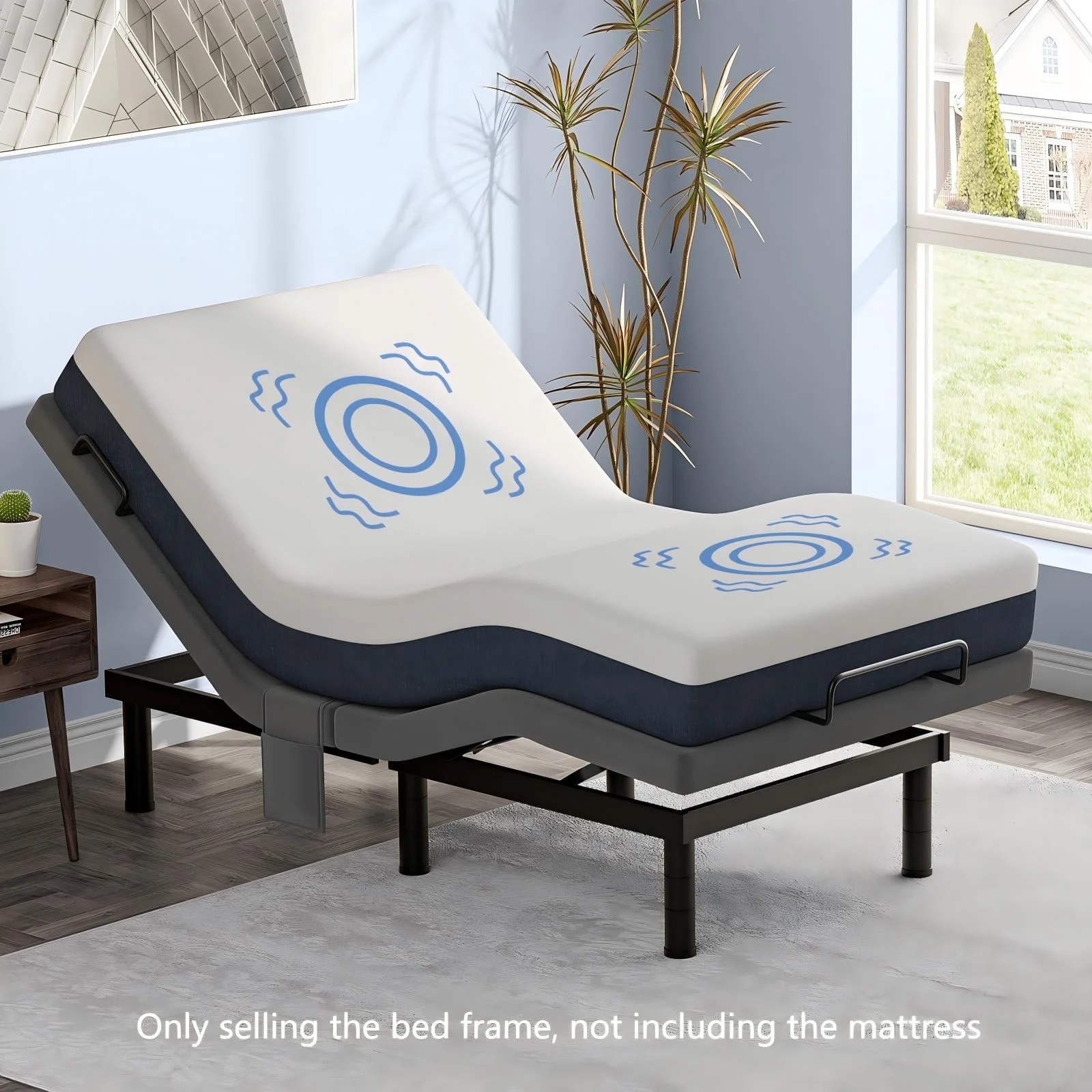 Cottinch Adjustable Bed Base Frame Twin Size for Stress Management with Massage, Remote Control,Adjustable Legs