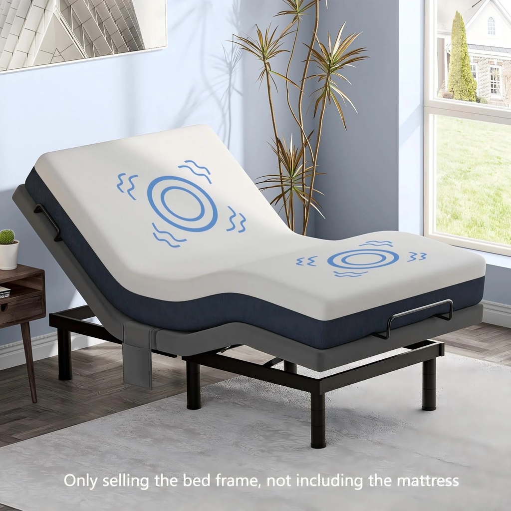 Cottinch Electric Adjustable Bed Frame Twin XL with Massage,2 USB Ports,Remote Control,Head and Foot Incline,1000lb Capacity