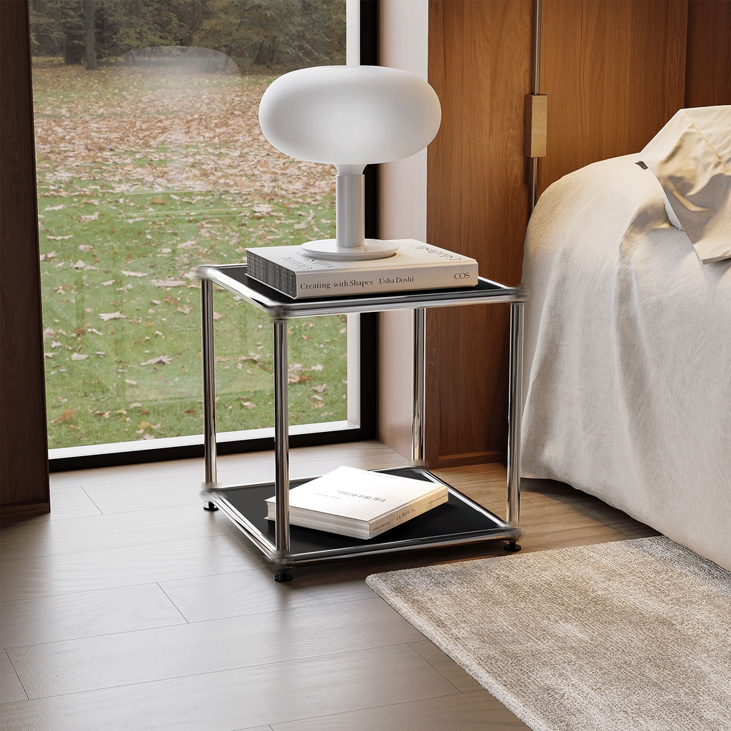 Modern Accent Cabinets,Freestanding Metal Cube Storage Cabinet for Living Room