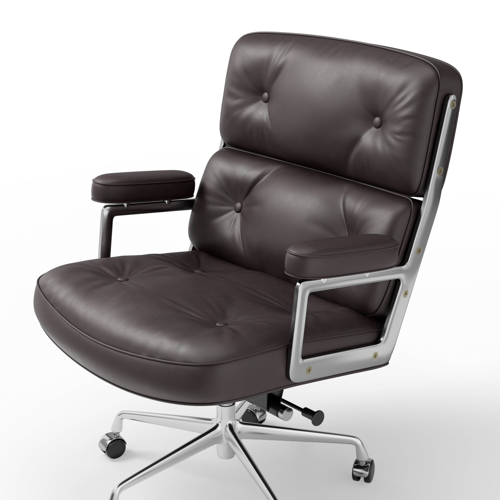 Cottinch Mid Back Genuine Leather Office Chair, Adjustable Height and Liftable Swivel Computer Chair with Rolling Casters for Home Office Use