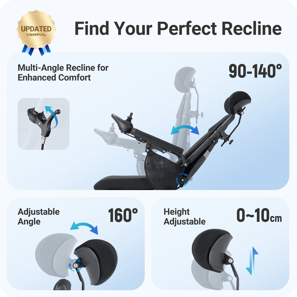 Wefree Reclining Electric Wheelchair 15+ Miles Range,Foldable Motorized Wheelchairs for Adults Seniors,500W Motors,All Terrain Motorized Wheelchair