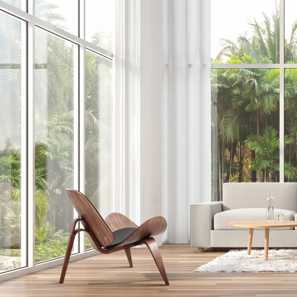 PU Leather Side Chair Mid-Century Shell Chair Modern Lounge Chair Accent Chair Easy to Install