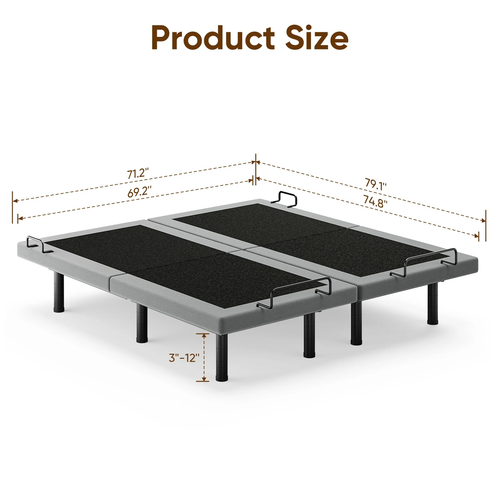 Cottinch Electric Adjustable Bed Frame Split King Metal Bed Base with Massage,2 USB Ports,Remote Control,1000lb Capacity
