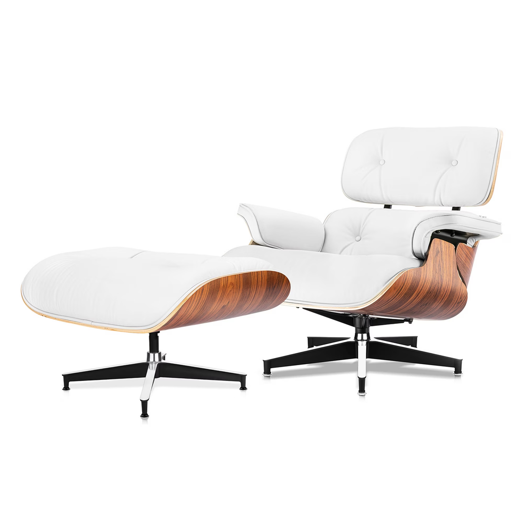 eChamp Swivel Accent Chair with Ottomans,Leather Chaise Lounge Chair and Ottoman,Single Sofa Armchair for Living Room Bedroom