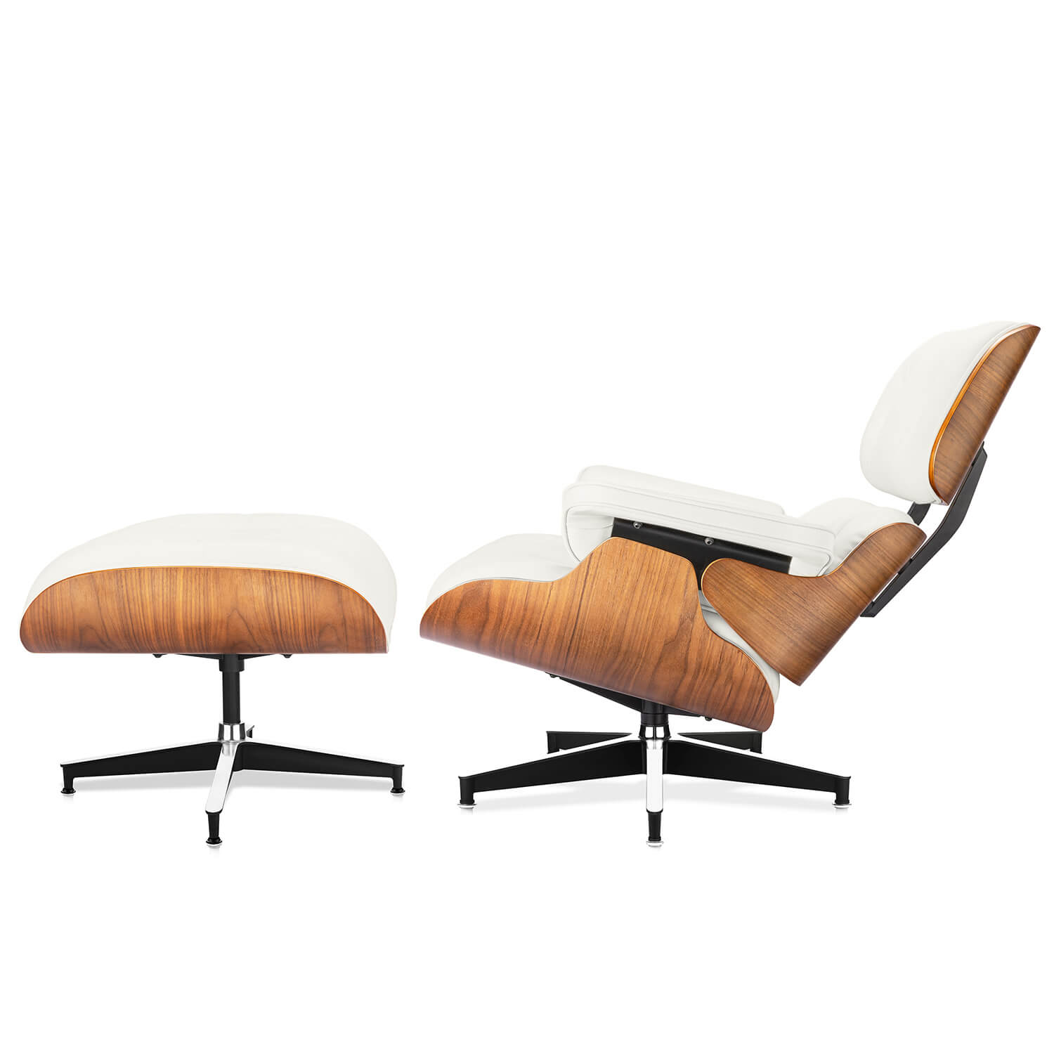 Walnut Plywood Lounge Chair and Ottoman - Eames Replica