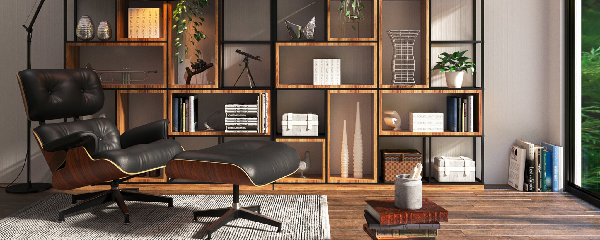 Plywood Lounge Chair&Ottoma - Eames Replica