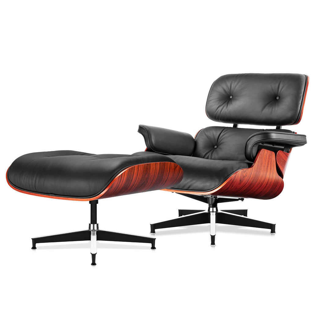 Olied Palisander Plywood Lounge Chair and Ottoman - Eames Replica