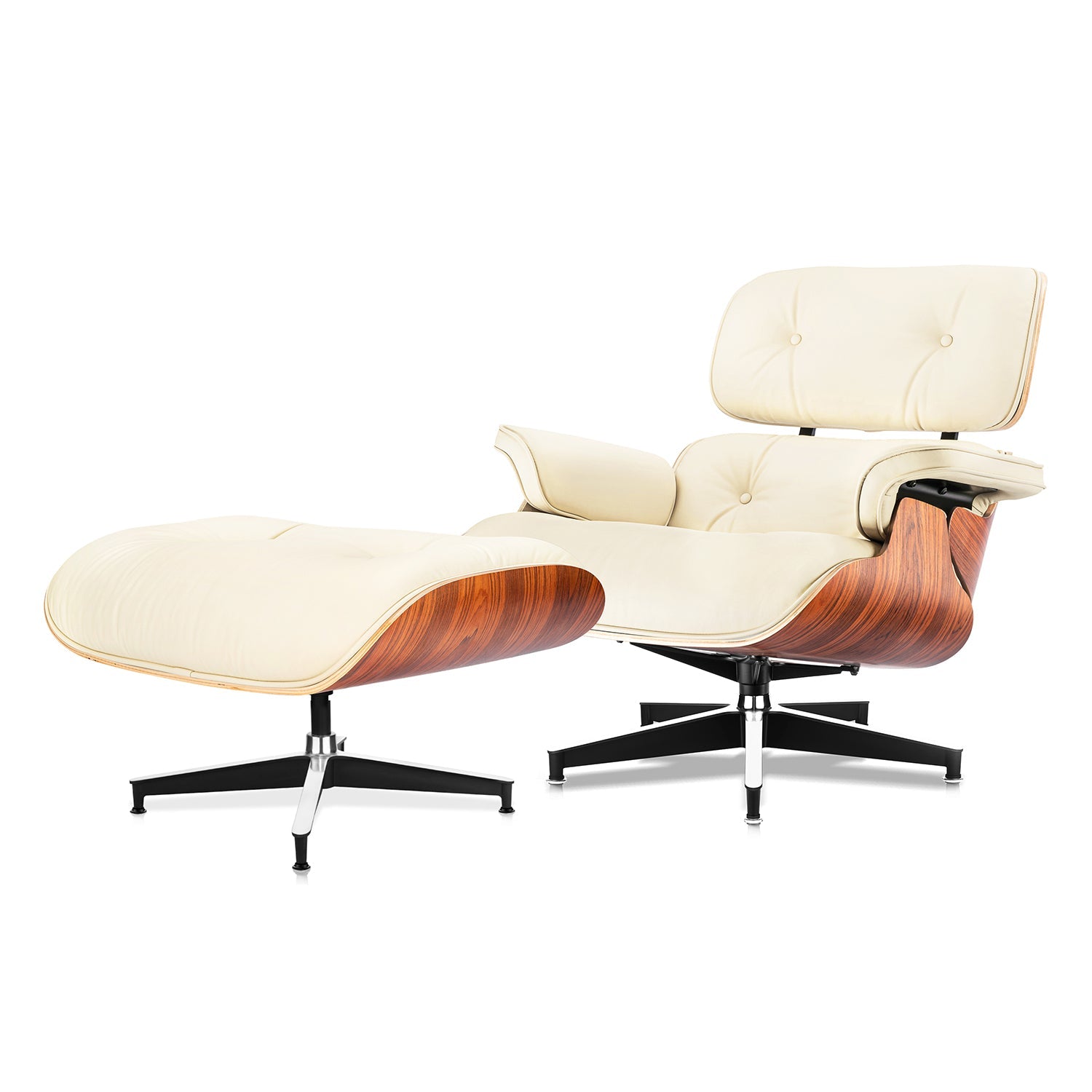 Palisander Plywood Lounge Chair and Ottoman - Eames Replica