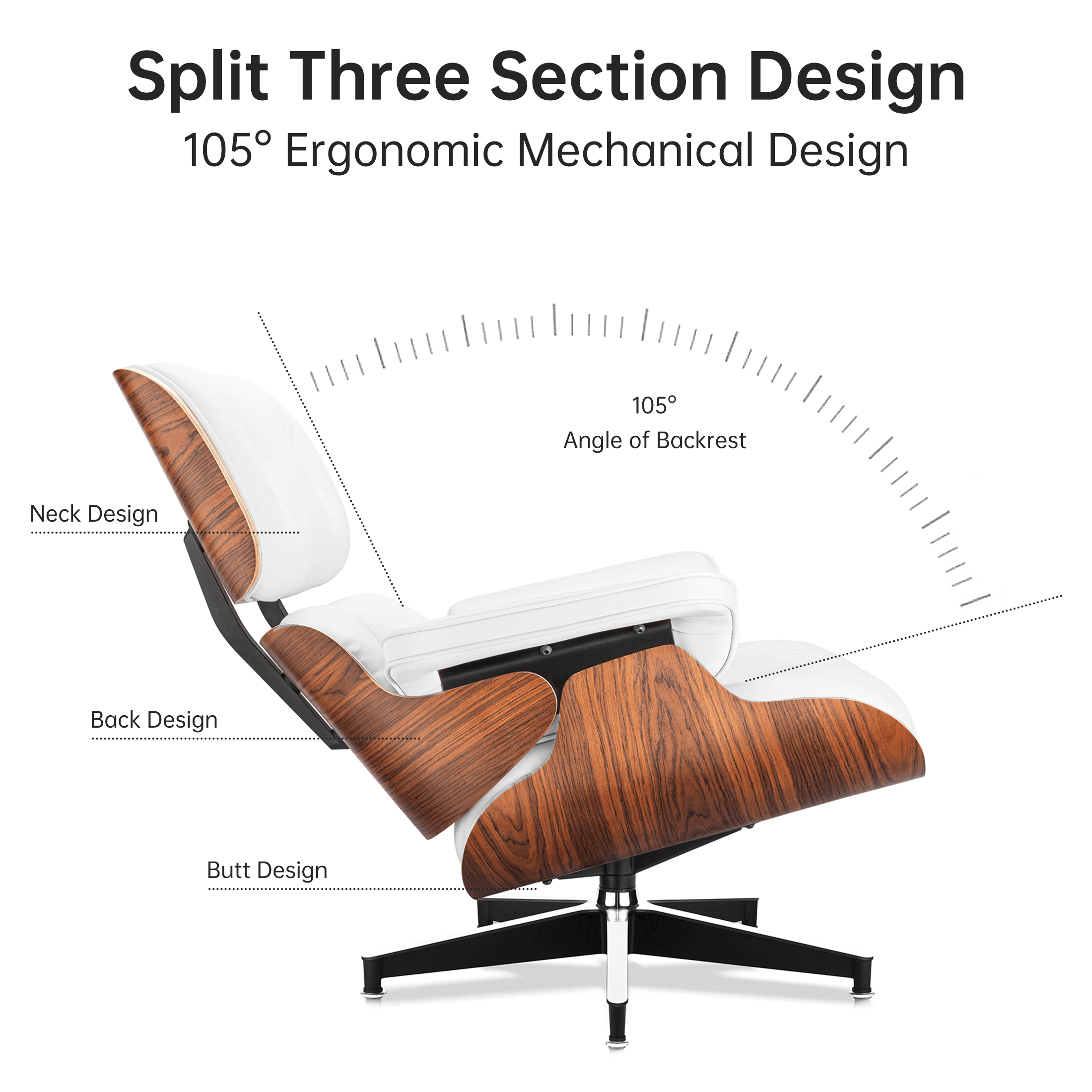 Palisander Plywood Lounge Chair and Ottoman - Eames Replica