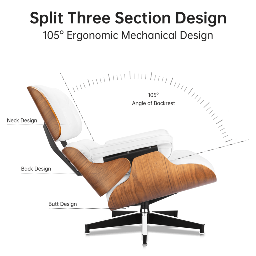 Walnut Plywood Lounge Chair and Ottoman - Eames Replica