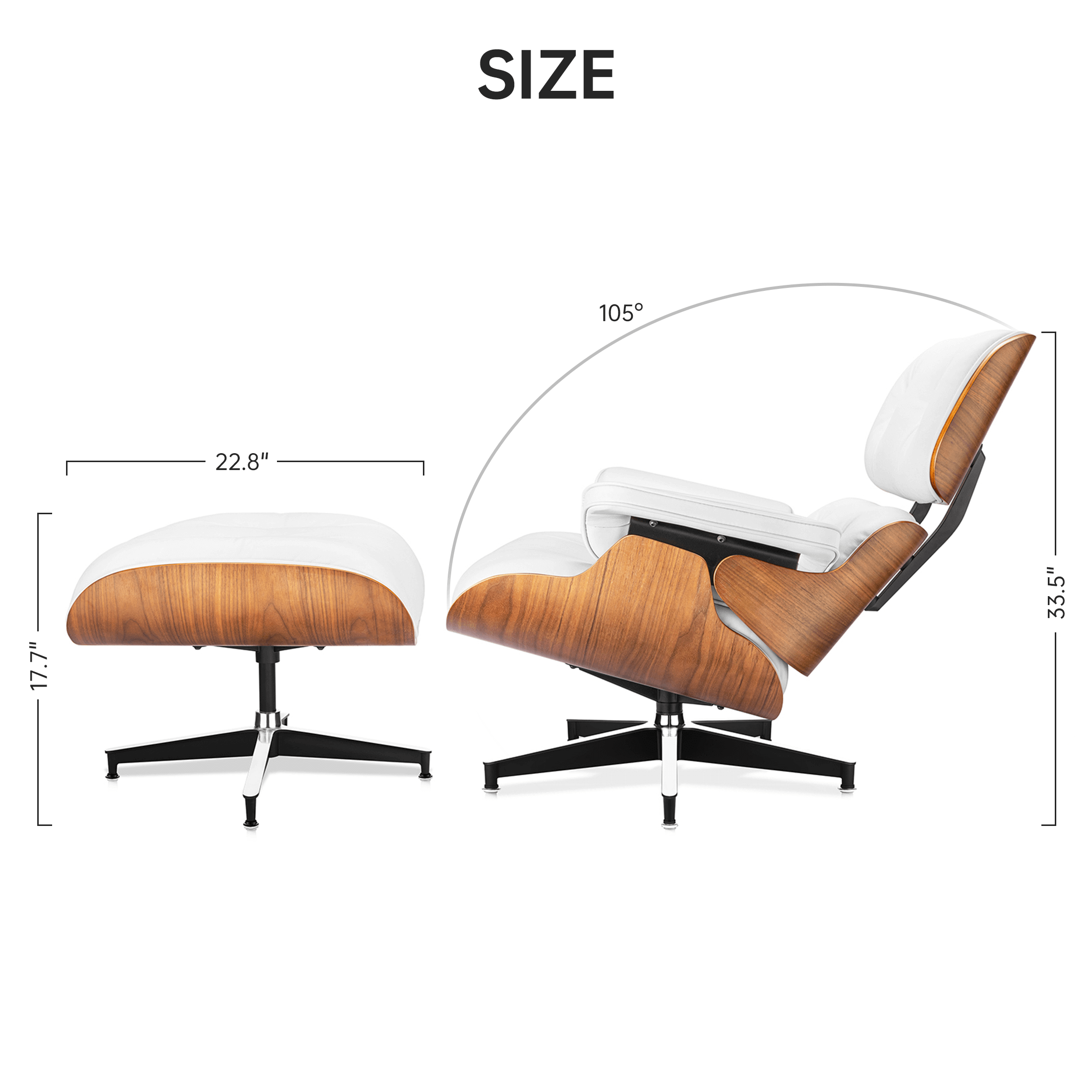 Walnut Plywood Lounge Chair and Ottoman - Eames Replica