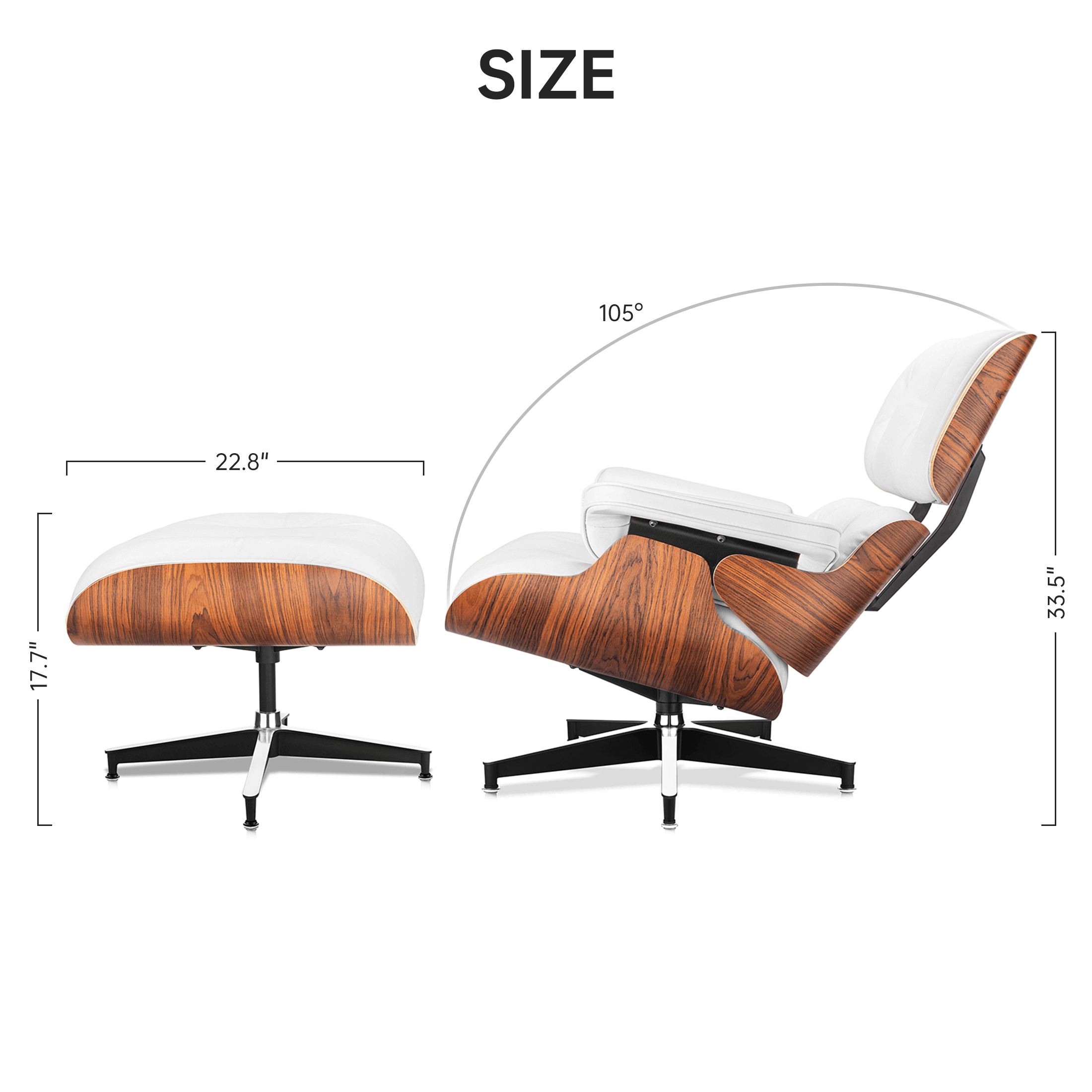 Palisander Plywood Lounge Chair and Ottoman - Eames Replica