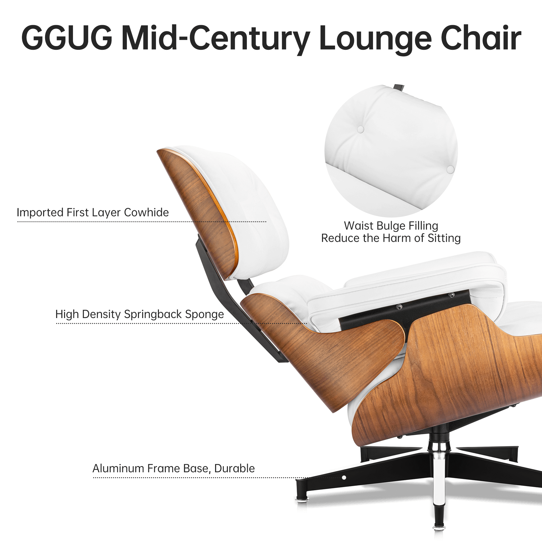 Walnut Plywood Lounge Chair and Ottoman - Eames Replica