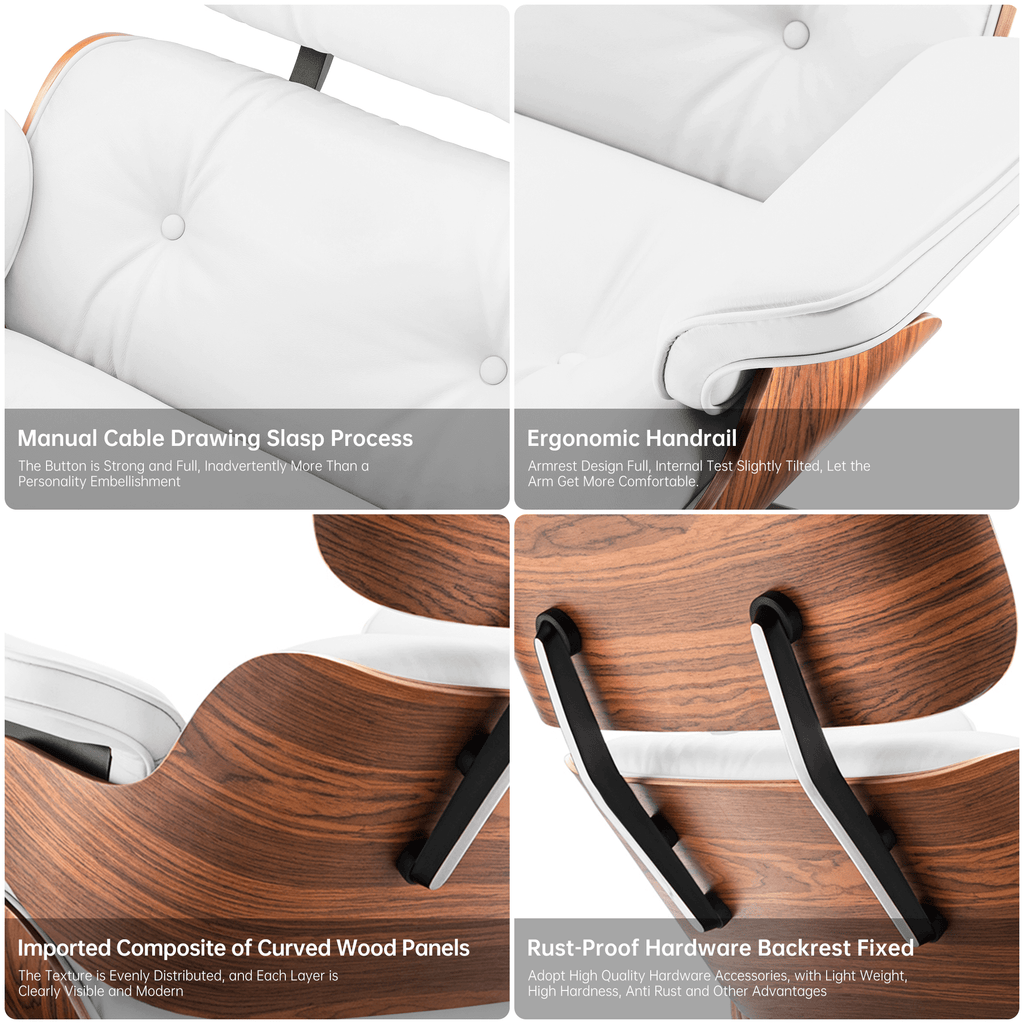 Palisander Plywood Lounge Chair and Ottoman - Eames Replica