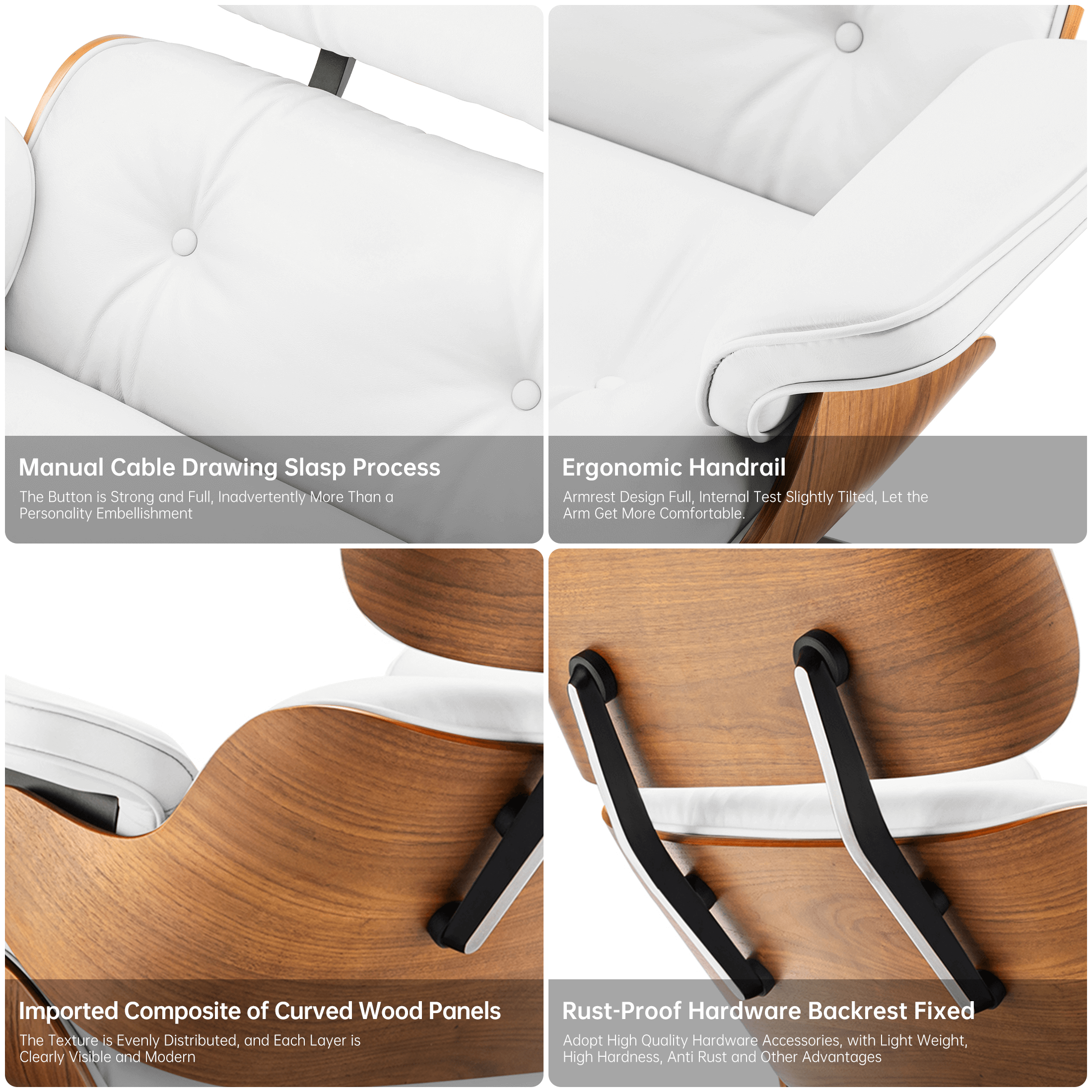 Walnut Plywood Lounge Chair and Ottoman - Eames Replica