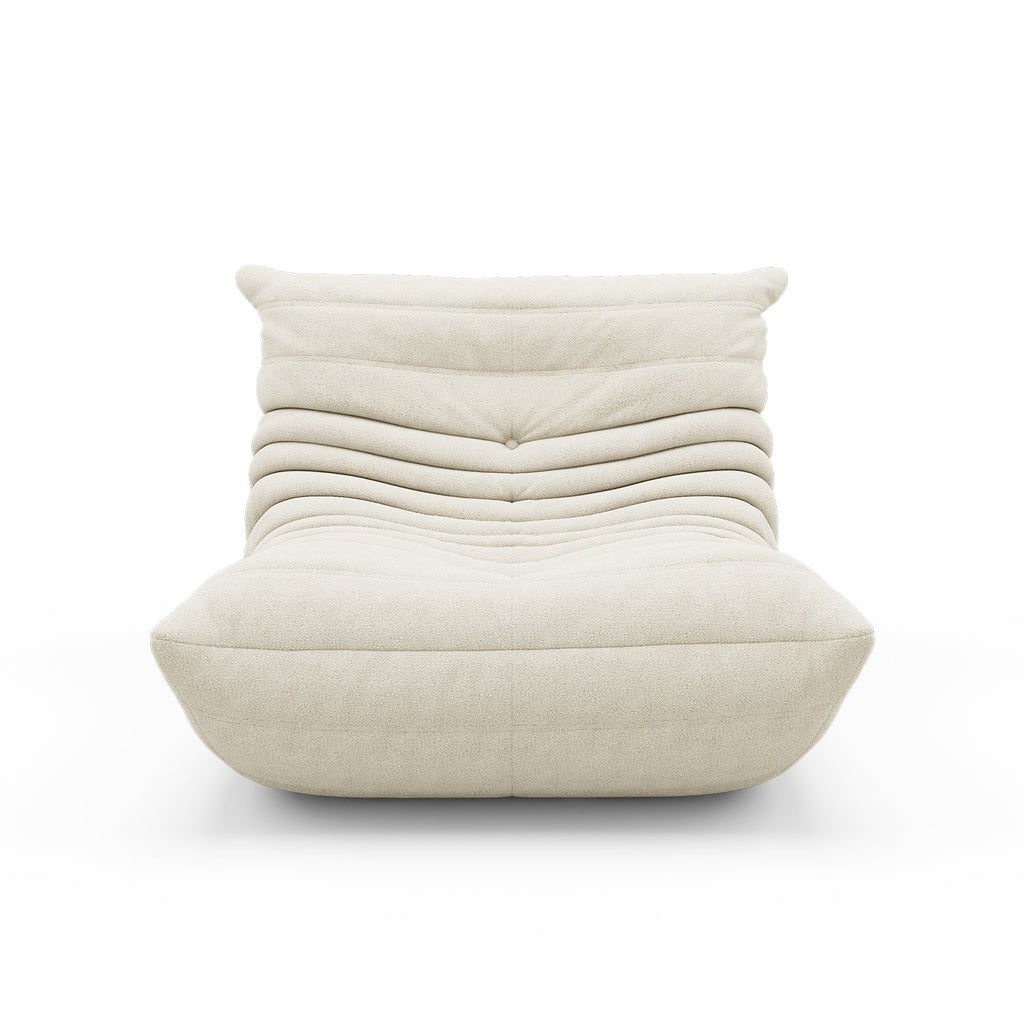 Sherpa Fleece Leather Fireside Chair - Togo Fireside Chair Replica