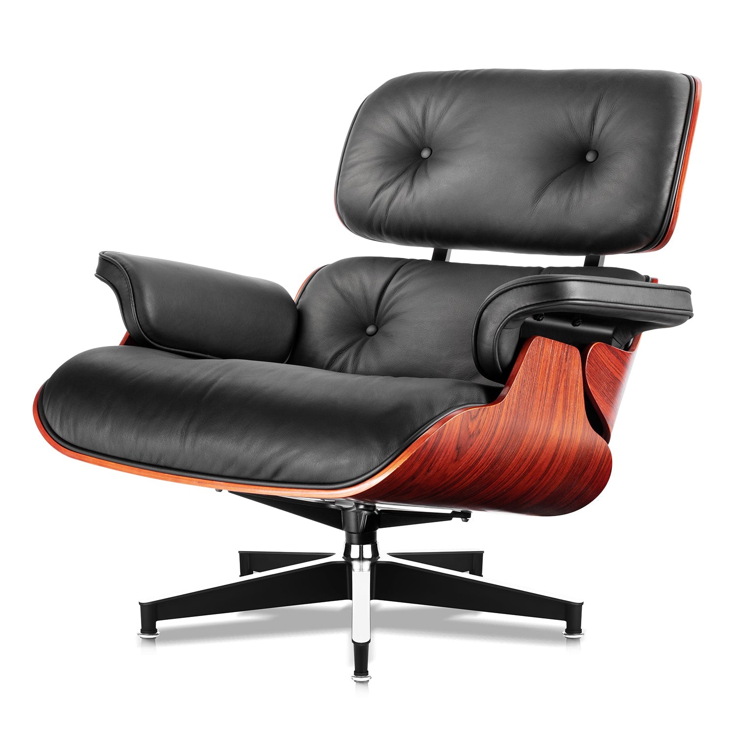 Olied Palisander Plywood Lounge Chair and Ottoman - Eames Replica