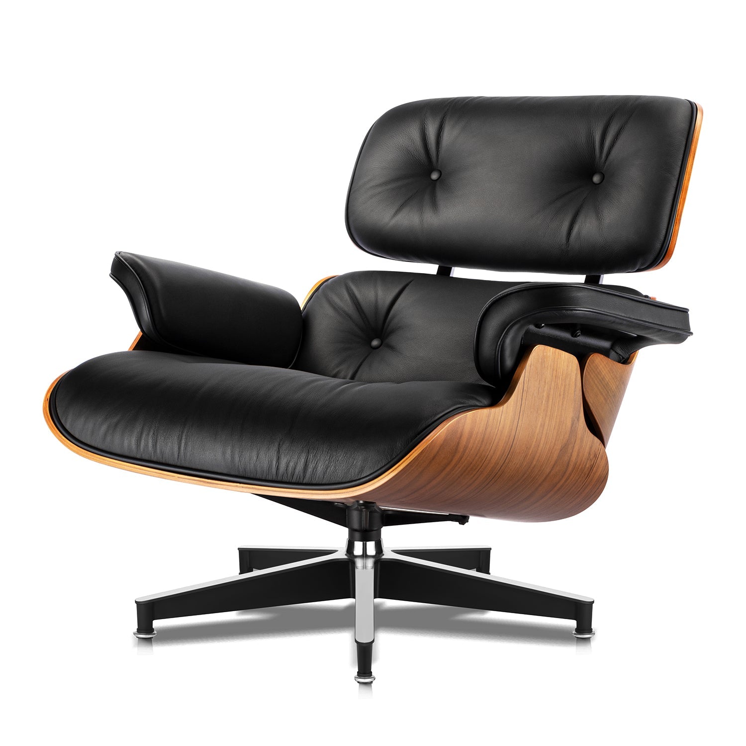 Walnut Plywood Lounge Chair and Ottoman - Eames Replica