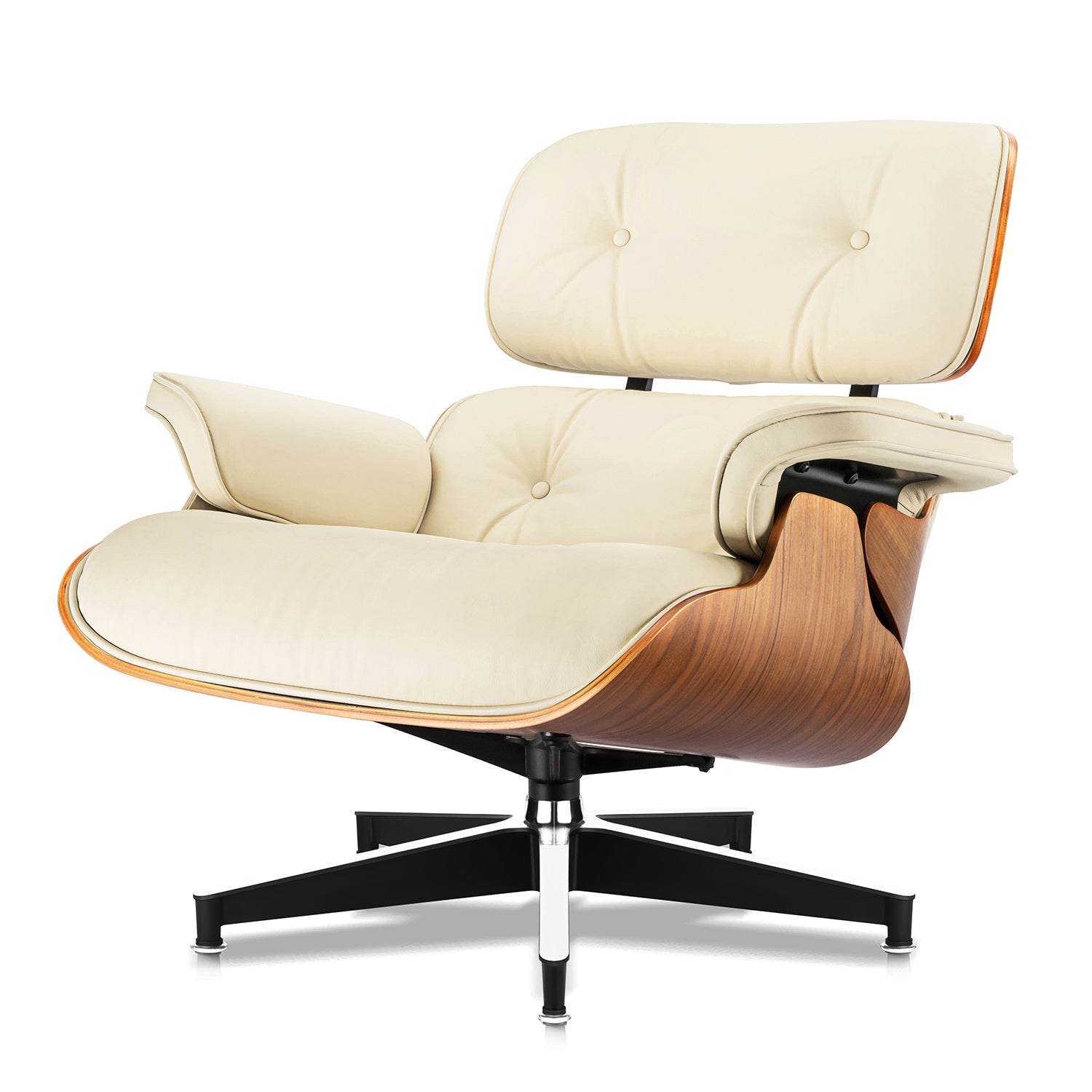 Walnut Plywood Lounge Chair and Ottoman - Eames Replica