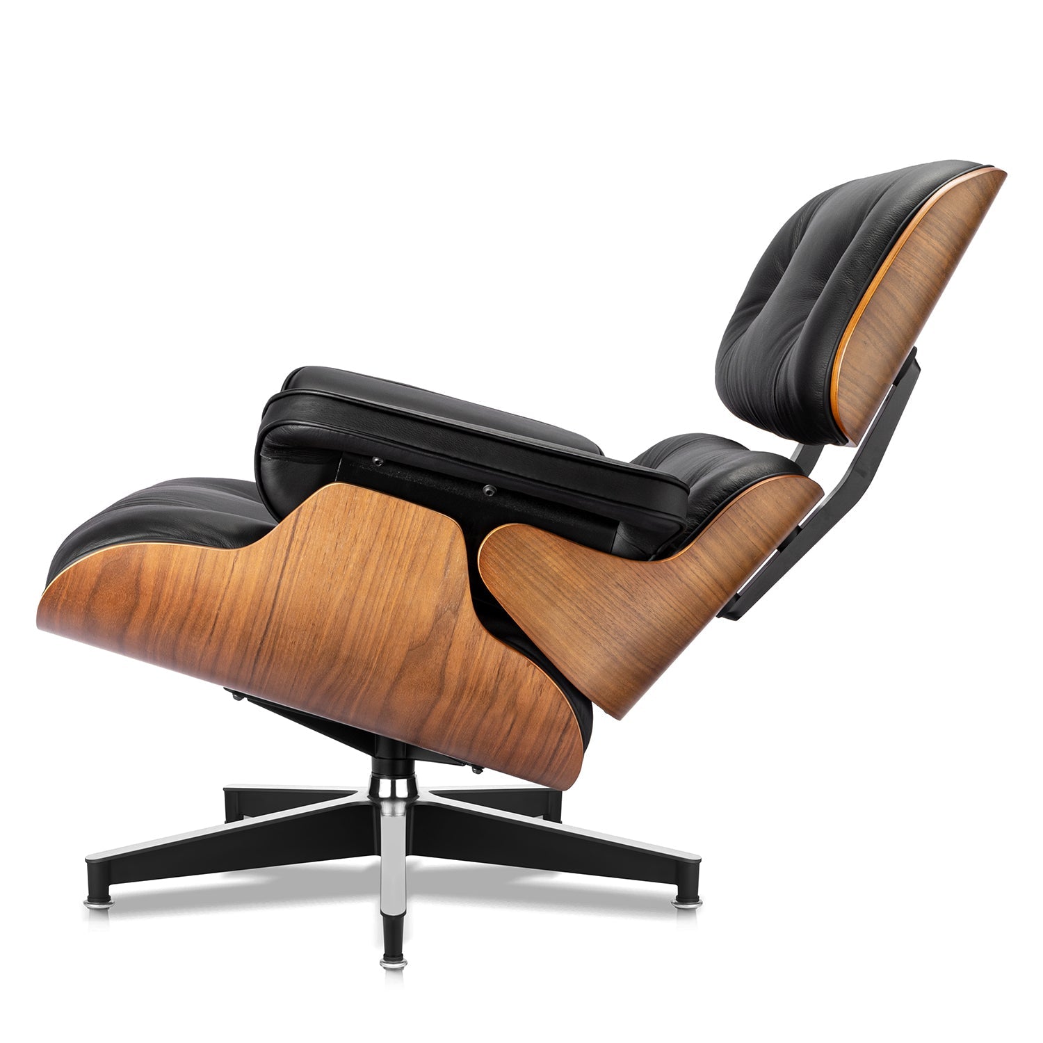 Walnut Plywood Lounge Chair and Ottoman - Eames Replica