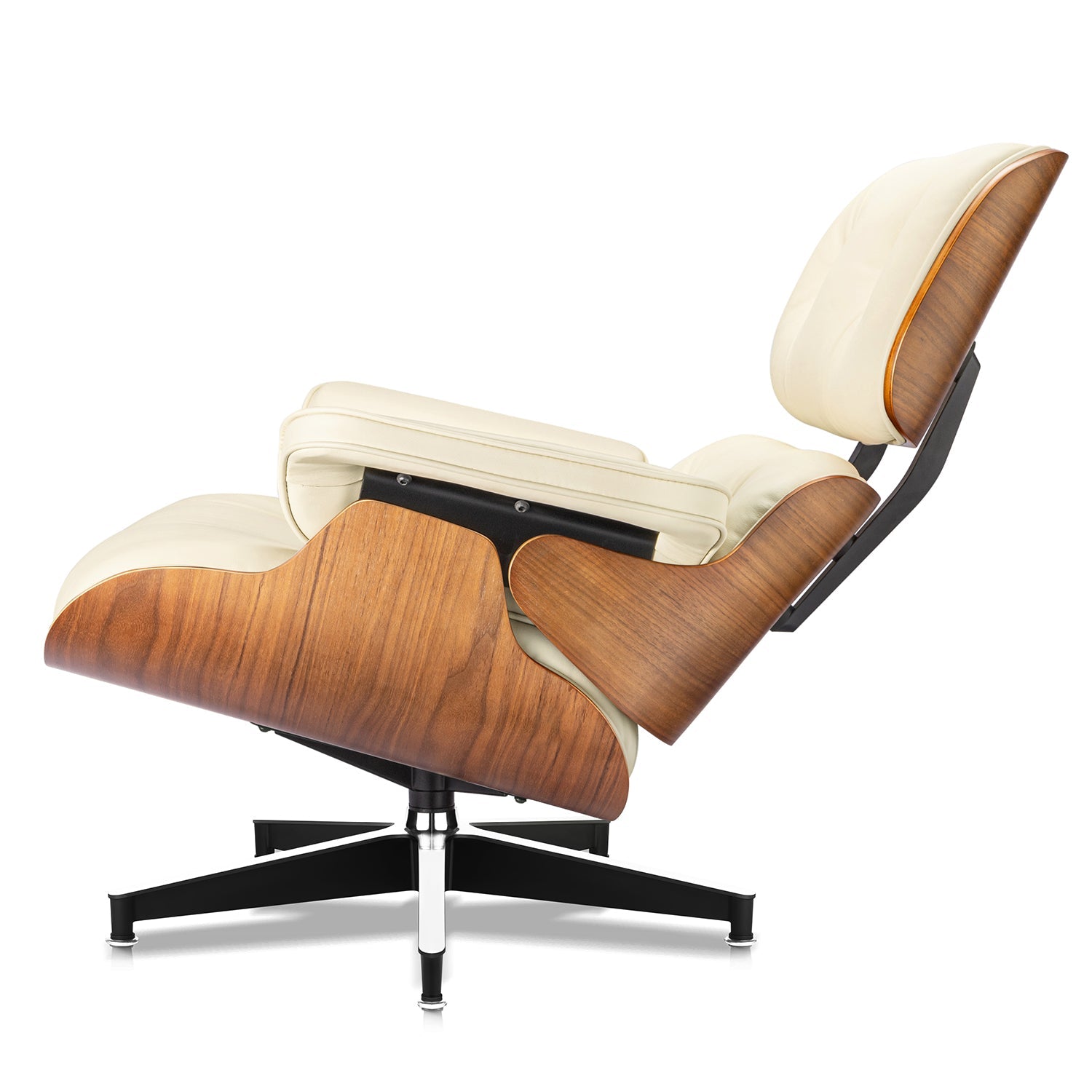 Walnut Plywood Lounge Chair and Ottoman - Eames Replica