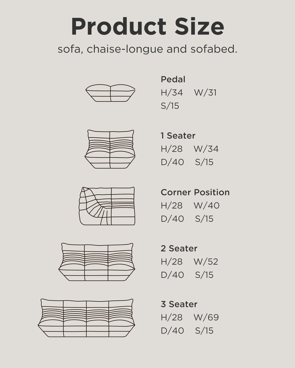 Togo Fireside Sofa - Togo Sofa Without Arms Replica